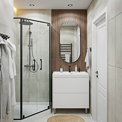 Vivon Тумба с раковиной Kristi 80 белая матовая рифленая – фотография-13