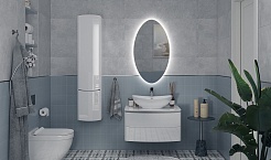 Velvex Тумба с раковиной Luna 80 подвесная белая – фотография-9