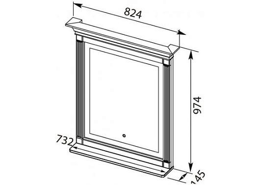Aquanet Зеркало Селена 90 белый/патина серебро – фотография-4