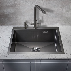 Milacio Мойка кухонная Denia 59 Steel вороненая сталь – фотография-5