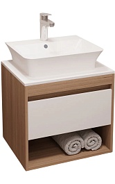 Teymi Тумба с раковиной Ritta 75 дуб эврика/белый матовый T60521 раковина T50002 – фотография-1
