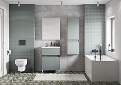 Акватон Шкаф пенал Форест 40 подвесной дуб рошелье/сумеречный голубой – фотография-4