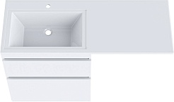 Vivon Тумба с раковиной под стиральную машину Donna 130L напольная белый глянец эмаль – фотография-5