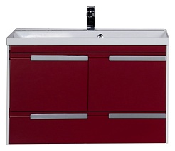 Aquanet Тумба с раковиной "Тиволи 100" бордо – фотография-4