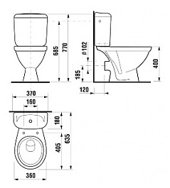 Jika Унитаз-компакт Lyra 2423.6 горизонтальный выпуск – фотография-4