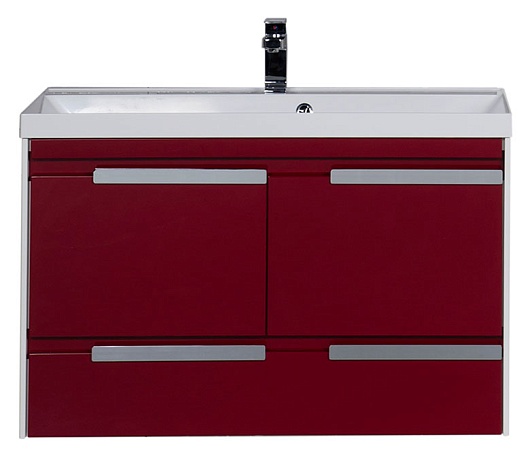 Aquanet Тумба с раковиной "Тиволи 100" бордо – фотография-4