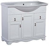 Bas Тумба под раковину Варна 85 белый, глухие дверцы, 2 ящика