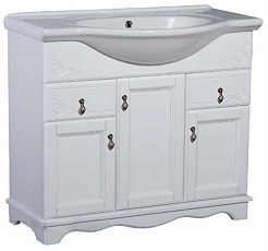 Bas Тумба под раковину Варна 85 белый, глухие дверцы, 2 ящика – фотография-1