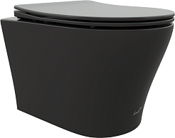 Ceruttispa Унитаз подвесной Adige Aria MB CT9246 черный матовый – фотография-1
