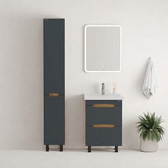 Onika Тумба с раковиной Айленд 50 графит/дуб крафт – фотография-9