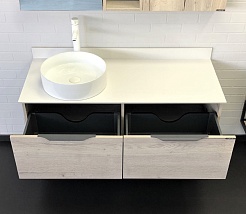 Comforty Тумба с раковиной Порто 120 1 подвесная дуб дымчатый/серый графит – фотография-5