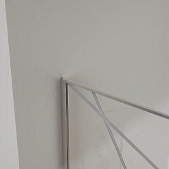 Azario Душевая перегородка Walk-in 120/195 стекло графический принт профиль матовый графит – фотография-3