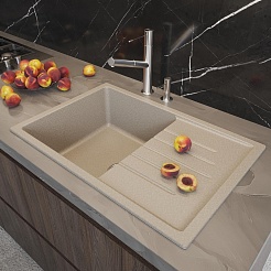 Mixline Мойка кухонная ML-GM19 бежевая – фотография-4