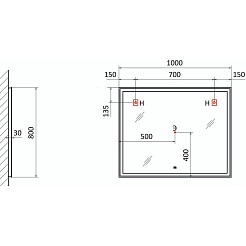 Jorno Зеркало Prima 100 Prim.02.100/W/RL – фотография-3