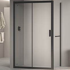 RGW Душевой уголок Passage PA-76-1B (PA-016B + Z-060-2B) 140x80 профиль черный стекло прозрачное – фотография-1