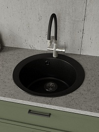 Teymi Мойка кухонная Lori Midi D51 кварцевая черная матовая – фотография-6