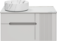 Brevita Тумба с раковиной Pallisandro 80 L подвесная серая матовая