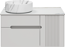 Brevita Тумба с раковиной Pallisandro 80 L подвесная серая матовая – фотография-1