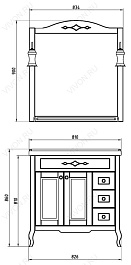 ASB-Woodline Зеркало для ванной Флоренция Квадро 80 бук тироль, массив ясеня – фотография-6