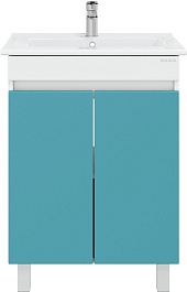 Onika Тумба под раковину Марви 60 белая/бирюзовая – фотография-2