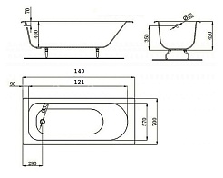 Castalia Чугунная ванна 140x70x42 – фотография-2