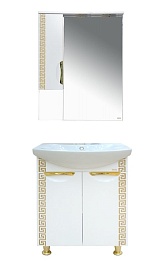 Misty Зеркало-шкаф Престиж 70 L белый/золотая патина – фотография-5