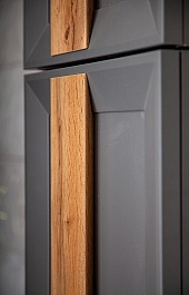 Бриклаер Шкаф подвесной Берлин 40x90 оникс серый с ручкой дуб золотой – фотография-5