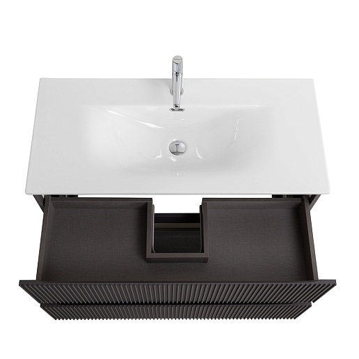 BelBagno Тумба под раковину Uno 100 подвесная Темно-Серый матовый – фотография-10