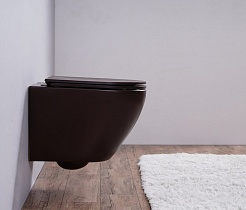 Esbano Унитаз Azalea подвесной безободковый кофе матовый – фотография-10