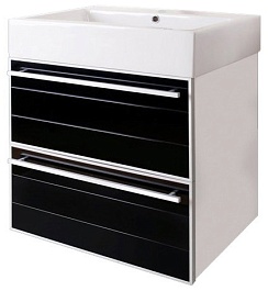  Тумба с раковиной "Ginza" белая с черным – фотография-1