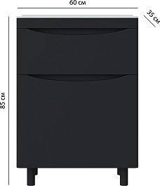 Vivon Тумба под раковину Ostin 60 напольная черная матовая – фотография-6