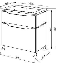 Ceruttispa Тумба с раковиной Сицилия 60 – фотография-2