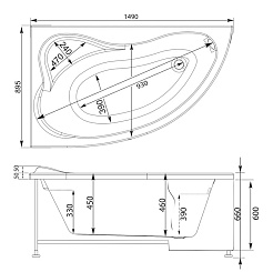 Aquanet Акриловая ванна Atlanta R – фотография-3