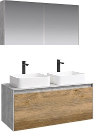 Aqwella Комплект мебели Mobi 120 бетон светлый/дуб балтийский – фотография-1