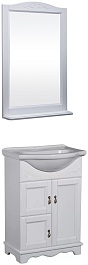 Bas Мебель для ванной Варна 60 белый, глухие дверцы, зеркало – фотография-1