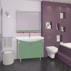 Misty Тумба с раковиной Джулия 105 прямая салатовая – фотография-4