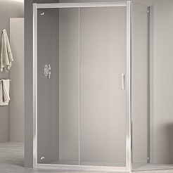 RGW Душевой уголок Passage PA-76 (PA-016 + Z-050-2) 130x80 профиль хром стекло матовое сатинат – фотография-1