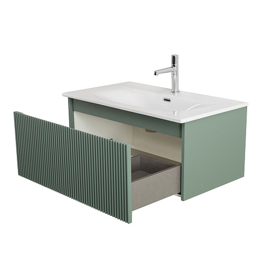 BelBagno Тумба с раковиной Uno 80 с 1 ящиком подвесная Еловый матовый с раковиной BB-8099-3-80 – фотография-10