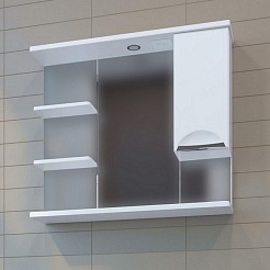 Mixline Зеркало-шкаф Этьен 80 R белый – фотография-3