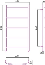 Стилье Полотенцесушитель электрический Формат 40 П 800х400 – фотография-2
