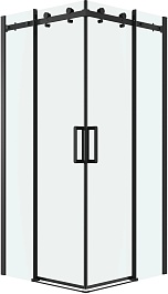Grossman  Душевой уголок Classic 80x80x195 квадратный профиль черный матовый стекло прозрачное – фотография-1