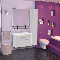 Misty Тумба с раковиной Джулия 85 подвесная белая – фотография-4