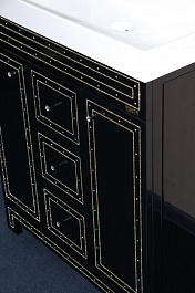 Misty Мебель для ванной Bella 90 черная с кристаллами – фотография-6