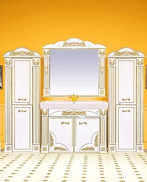 Misty Тумба с раковиной Барокко 120 прямая бежевая патина – фотография-2