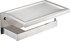 Milacio Держатель туалетной бумаги Ultra MCU.953.SS с полкой нержавеющая сталь – фотография-1