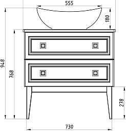 ASB-Woodline Тумба с раковиной Каталина 80 grey – фотография-20