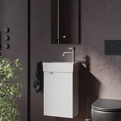 Sancos Тумба с раковиной Mini 35 R белый глянец раковина Element 37/21 R CN5007 – фотография-9