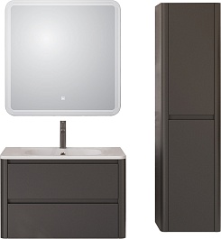 Cezares Тумба с раковиной Relax 80 подвесная оружейная сталь – фотография-15