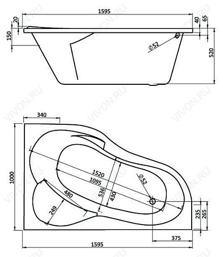 Santek Акриловая ванна Ибица XL R – картинка-3