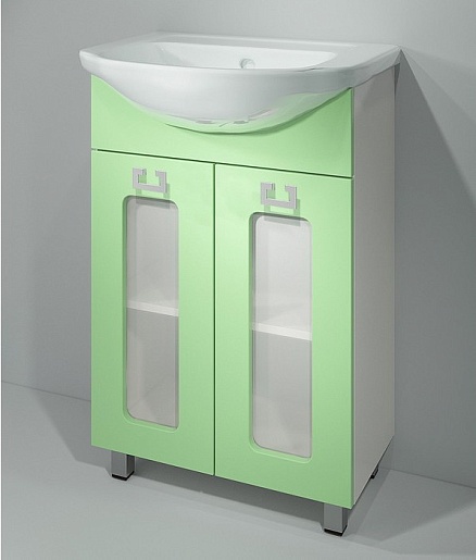 Какса-а Мебель для ванной "Витраж-Цвет 55" L фисташка – фотография-2